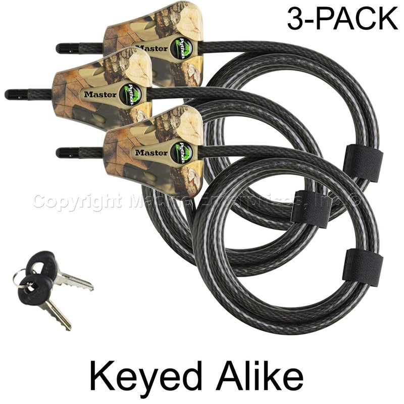 Master Lock - Python Adjustable Camouflage Cable Locks w/6 Keys, 8418KA CAMO 3-Pack - Image 2